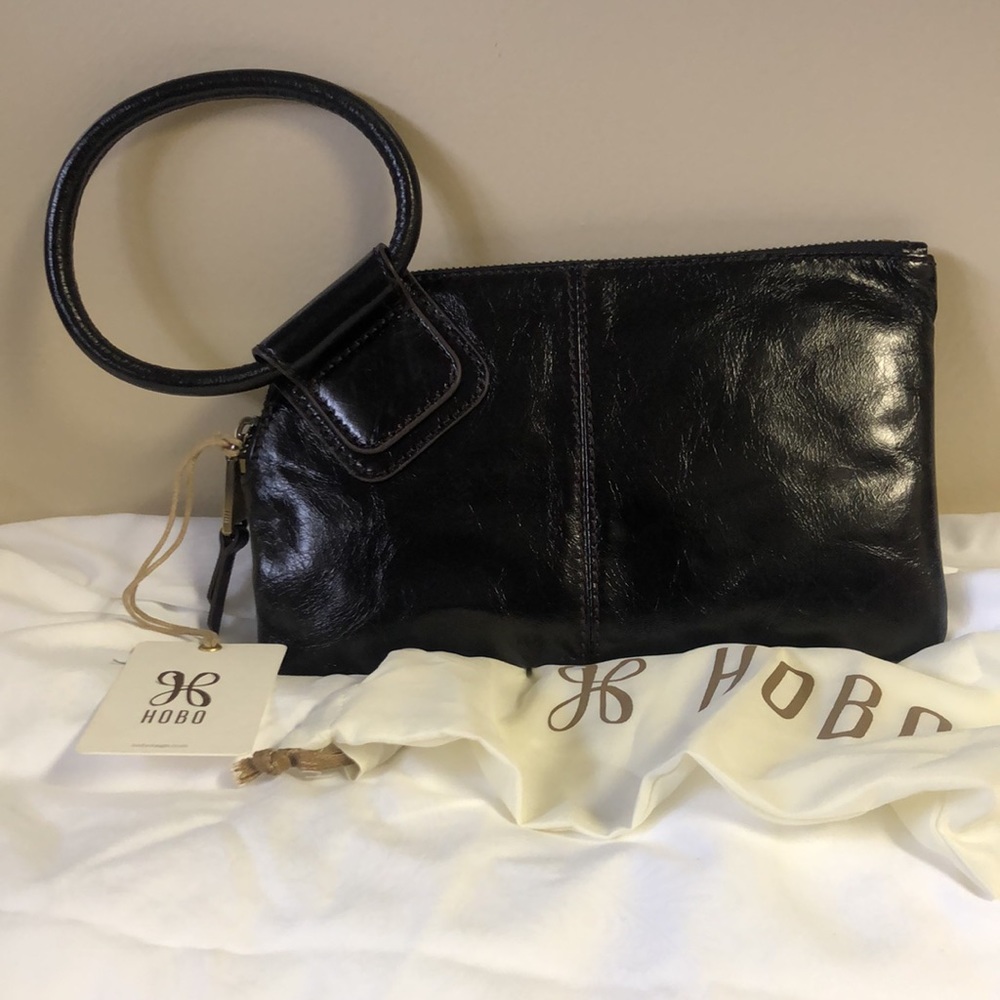 NWT HOBO Genuine Leather Black wristlet
